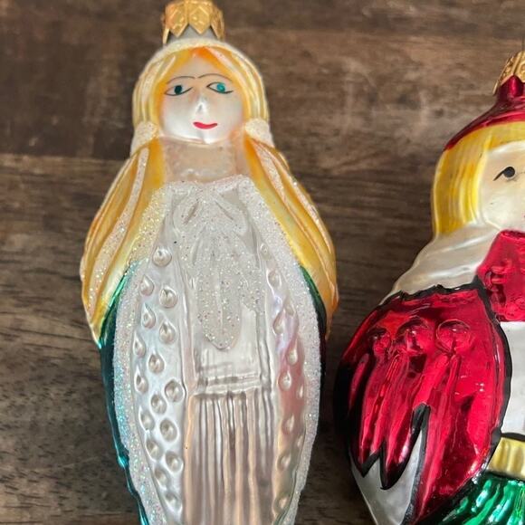 Vintage Kurt Adler polonaise handblown christmas ornaments set of 5 - Picture 5 of 12